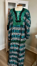 African Print Hand Beaded Ankara Maxi Dress - Image 8