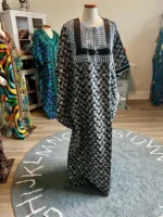 African Print Hand Beaded Ankara Maxi Dress - Image 4