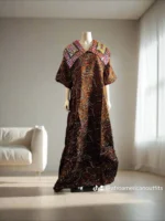 African Print Hand Beaded Ankara Maxi Dress - Image 5