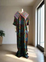 African Print Hand Beaded Ankara Maxi Dress - Image 9
