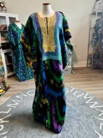 African Print Hand Beaded Ankara Maxi Dress - Image 11