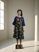 African Print Ankara Formal Mixed Pattern Dress - Image 6