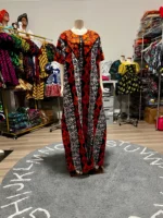 Variety African Print Ankara Cotton Freestyle Kaftan Dress - Image 7
