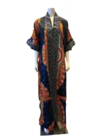 African Ankara Kimono Stoned Kaftan Dress - Image 6