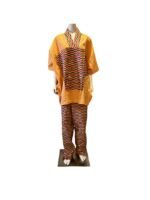 African Kente Gold Print 2p Pant Set - Image 10