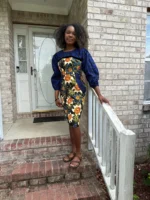 African Floral Print Ankara Dress - Image 4