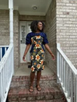 African Floral Print Ankara Dress - Image 6