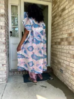 African Luxuy Jaquard Brocade Beaded 2p Pant Set - Image 2