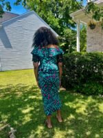 African Print Ankara/Cord Lace Skirt and Blouse - Image 4