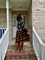 African Prints Ankara 2 Tones Afro Jemima Fit and Flare - Image 2