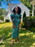 African Print Ankara/Cord Lace Skirt and Blouse - Image 5