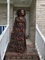 African Print Ankara Long Afro Lagos Dress - Image 2