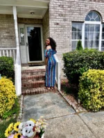 African Print Ankara Tie front/Off shoulder Fashion Dress - Image 3