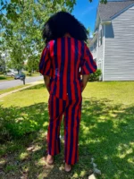 African Print Ankara Stripped Design 2 p Pant Set - Image 5