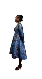 Elegant Damask Brocade Dress - Image 4
