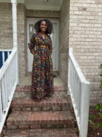 African Print Ankara Long Afro Lagos Dress - Image 5