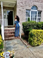 African Print Ankara Tie front/Off shoulder Fashion Dress - Image 4