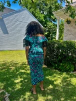 African Print Ankara/Cord Lace Skirt and Blouse - Image 2