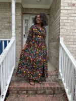 African Print Ankara Long Afro Lagos Dress - Image 6