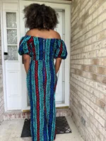 African Print Ankara Tie front/Off shoulder Fashion Dress - Image 5