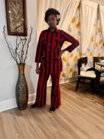 African Print Ankara Stripped Design 2 p Pant Set - Image 2