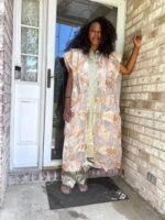 African Luxuy Jaquard Brocade Beaded 2p Pant Set - Image 5