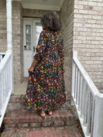African Print Ankara Long Afro Lagos Dress - Image 7