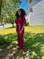 African Print Ankara Stripped Design 2 p Pant Set - Image 6