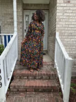 African Print Ankara Long Afro Lagos Dress - Image 8
