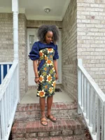 African Floral Print Ankara Dress - Image 8