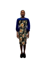 African Floral Print Ankara Dress - Image 2