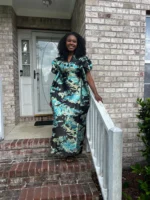 African Luxury Damask Brocade Bubu - Image 4