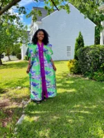 African Luxury Damask Brocade Bubu - Image 5