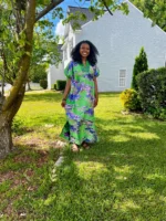 African Luxury Damask Brocade Bubu - Image 6