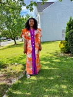 African Luxury Damask Brocade Bubu - Image 7