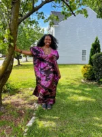 African Luxury Damask Brocade Bubu - Image 2