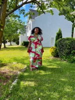 African Luxury Damask Brocade Bubu - Image 9