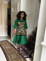 African Prints Ankara Afro Tallia Front Zip Flare Dress