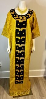 African Embroidered Lace Kaftan Dress - Image 9