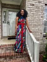African Ankara Print Afro Eunice Halter Neck Dress - Image 2