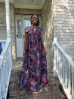 African Ankara Print Summer Long Maxi Dress