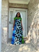 African Ankara Print Summer Long Maxi Dress - Image 2
