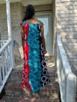 African Ankara Print Summer Long Maxi Dress - Image 3