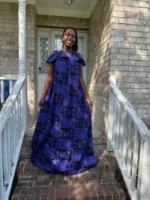 African Ankara Print Summer Long Maxi Dress - Image 4