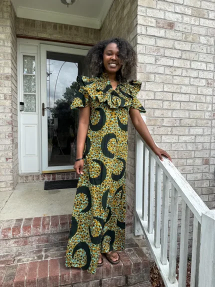 African Ankara Print Afro Hadassah Smoked Top Dress
