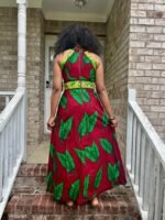 African Ankara Print Afro Eunice Halter Neck Dress - Image 3