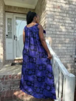 African Ankara Print Summer Long Maxi Dress - Image 6