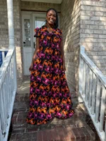 African Ankara Print Summer Long Maxi Dress - Image 8