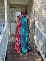 African Ankara Print Summer Long Maxi Dress - Image 10