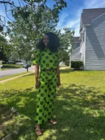 African Print Ankara Cropped Top 2p Pant Set - Image 8